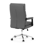 Židle kancelářská, šedá ekokůže, kříž kov chromový, houpací mechanismus, čalouněné područky