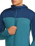 ICEBREAKER Mens 300 RealFleece Descender LS Zip Hood, Topaz/Atlantis/Cb (vzorek) velikost: M