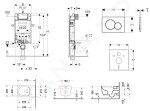 GEBERIT - Kombifix Modul pro závěsné WC s tlačítkem Sigma01, alpská bílá + Duravit ME by Starck - WC a sedátko, Rimless, SoftClose 110.302.00.5 NM1