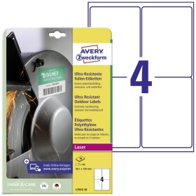 Avery-Zweckform L7915-10 Fóliové etikety 99.1 x 139 mm polyethylenová fólie bílá 40 ks trvalé barevná laserová tiskárna, laserová tiskárna, barevná kopírka,