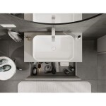 MEXEN/S - Rivel koupelnová skříňka pod umyvadlo 90 cm s deskou, 1 šuplík, reliéf , šedá mat 91A20-09047-1-BFC62