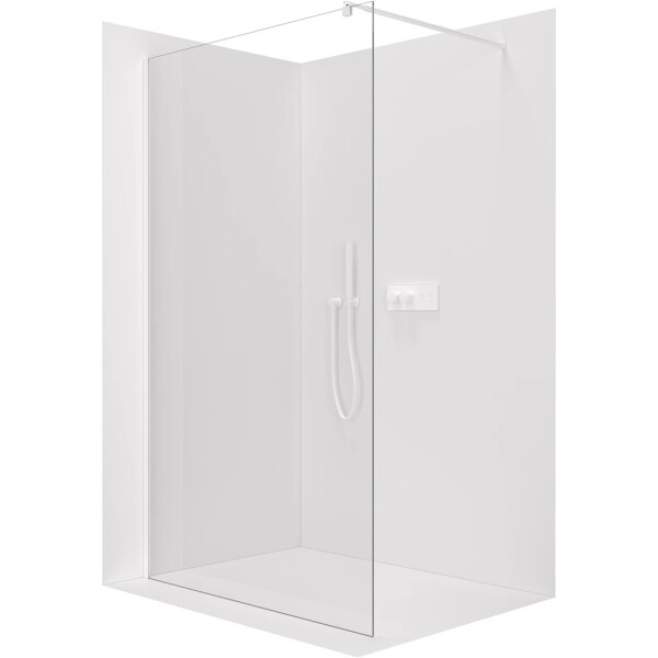 CERANO Sprchová zástěna Walk-in Onyx Round L/P - 8 mm - kulatá vzpěra - bílá matná, transparentní sklo - 70x200 cm