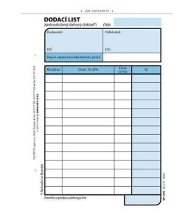 Dodací list, A6, 100 listů