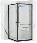 REA/S - Sprchový kout Space In ČERNÝ 80x100 Se sprchovou vaničkou Savoy black KPL-K0882