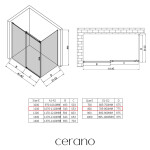 CERANO - Sprchový kout Santoro - levá - 6 mm - chrom, mléčné sklo - 110x80 - posuvný CER-665698