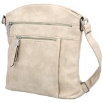 Módní dámská koženková crossbody kabelka Lajla, béžová