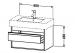 DURAVIT - Ketho Umyvadlová skříňka 48x80x46 cm, 2 zásuvky, lesklá bílá KT664002222