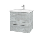 Dřevojas - Umyvadlová skříňka GIO SZZ2 60 - D01 Beton / Úchytka T04 / D01 Beton 82935E