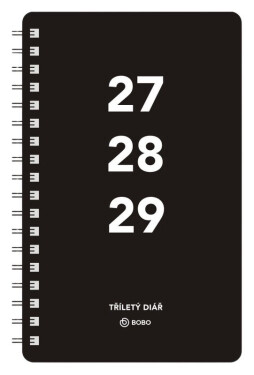 Diář 2027 tříletý 14denní, černý