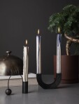 Ferm LIVING Kovový svícen Balance Black Brass, černá barva