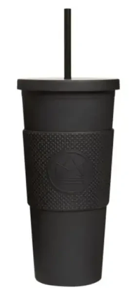 Neon Kactus Pohár na pití s brčkem 625 ml černá / plast (DS2201)