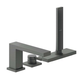 HANSGROHE - Tecturis E Baterie na okraj vany, 3-otvorová instalace, sBox, kartáčovaný černý chrom 73443340