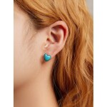 Stříbrné náušnice s tyrkysovým magnezitem Katherine, stříbro 925/1000, Tyrkysová