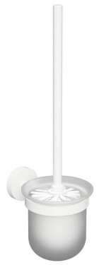 SAPHO - X-ROUND WHITE WC štětka závěsná, mléčné sklo, bílá mat XR303W