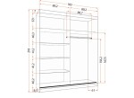 Šatní skříň Werona 2D Barva korpusu: Dub - Artisan, Rozměry: 233 cm, Dveře: Dub-Artisan