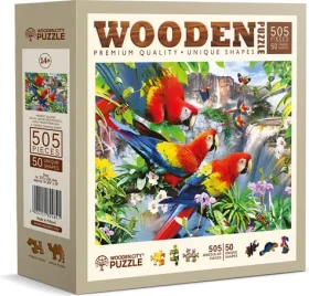 WOODEN CITY Dřevěné puzzle Ostrov papoušků 2v1
