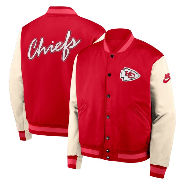 Nike Pánská bunda Kansas City Chiefs NFL Rewind Legacy Bomber Cream Velikost: 2XL