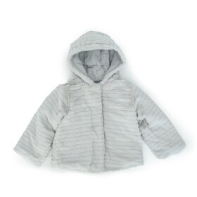 Dívčí kožešinová bunda, Minoti, DOLL 7, šedá - 86/92 | 18-24m
