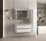 Erga Hana, zrcadlová galerka s LED osvětlením 100x70cm s integrovanou zásuvkou, bílá, ERG-V05-HANA-1070-WH