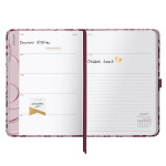 Busy B Týdenní diář Perfect Planner Burgundy Spatter 2026, červená barva, papír