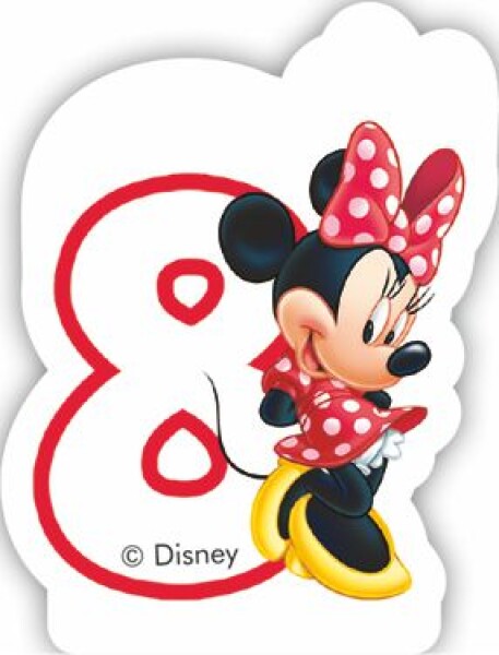 Procos Minnie dortová svíčka bílá s bílým číslem 8 Procos Minnie dortová svíčka bílá s bílým číslem 8