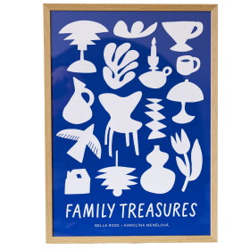 Bella Rose Plakát Family Treasures Beige / Blue 70 x 100 cm, modrá barva