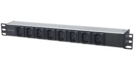 Intellinet PDU 19" 8x C13 černo-stříbrná / PDU / 1U / 8x zásuvka C13 / 16 A / kabel 2 m (163651)