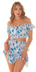 Sexy Koucla 2Piece Set Sukně CropTop off-shoulder L/XL