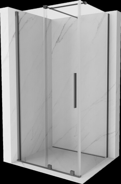 MEXEN/S - Velar sprchový kout, posuvné dveře 90 x 120, transparent, grafit metal 871-090-120-01-95