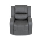 TV a relaxační křeslo, manuální polohování, potah šedá látka v dekoru kůže