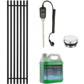 CERANO Koupelnový elektrický radiátorový set Francesco - 900W - černá matná - 1500x390 mm