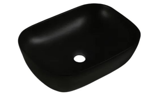 INVENA - Umyvadlo na desku westa 45,5x33 cm obdélníkové, černý polomat; CE-24-005-W