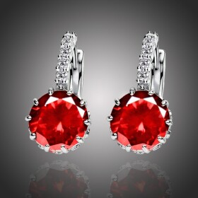 Náušnice Swarovski Elements Bernadette Light Garnet, Červená
