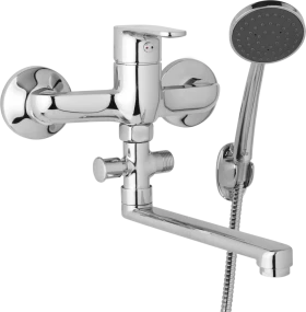 JB Sanitary Nástěnná umyvadlová a sprchová baterie TIRA, rozteč 150 mm s příslušenstvím, ramínko 200 mm D10 36 01