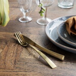 House Doctor Sada příborů z nerezové oceli Golden – set 16 ks, zlatá barva, kov