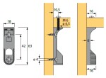 Hettich Šatní tyč C, D - držák SL786 (119133)