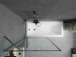 MEXEN/S - Next vanová zástěna FIX 90 x 150, černá vzor, grafit kartáčovaná 895-090-000-00-70-66