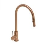 Dřezová baterie SAT Aurum s vytahovací sprškou, 2 proudy broušená rose gold SATBAUR286BRG SATBAUR286BRG