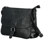 Stylová dámská koženková crossbody kabelka Stacy, černá