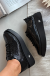 Kožené lakované dámské polobotky na platformě Artiker 57C2041 Černé 39