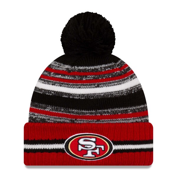 New Era Pánská zimní čepice San Francisco 49ers NFL Official 2021 Sideline Sport Knit
