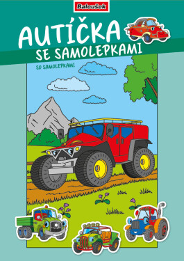 Omalovánky A4 se samolepkami Baloušek - Autíčka