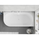 MEXEN/S - Silo volně stojící rohová vana pravá reliéf 150 x 75, bílá, sifon a přepad bílá 52891507500P-20