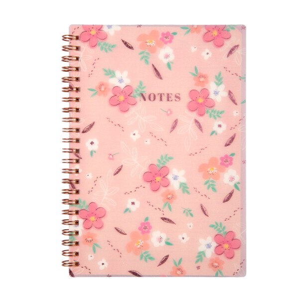 Růžový blok s květinami A5 - Albi