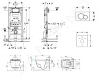 GEBERIT - Duofix Modul pro závěsné WC s tlačítkem Sigma01, matný chrom + Tece One - sprchovací toaleta a sedátko, Rimless, SoftClose 111.300.00.5 NT3