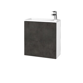 Dřevojas - Koupelnová skříňka VARIANTE SZD 50 umyvadlo Zoom - N01 Bílá lesk / D16 Beton tmavý / Levé 327996