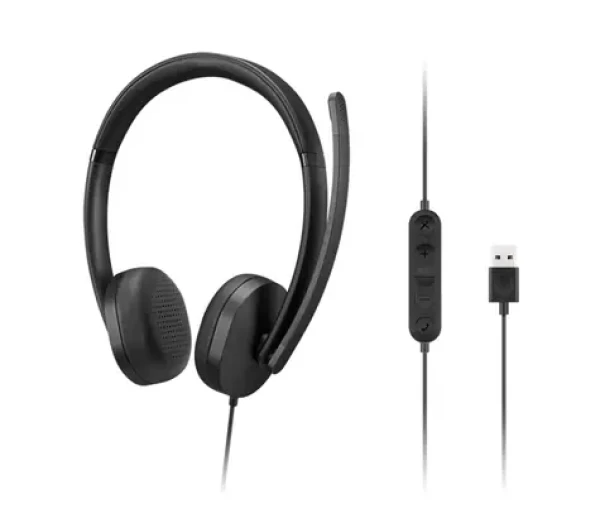 Lenovo USB-A Wired Stereo Headset Gen 2 černá / Sluchátka s mikrofonem / USB-A / stereofonní (4XD1P83425)