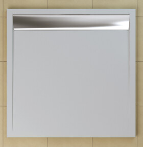 SanSwiss WIQ 100 50 04 Sprchová vanička čtvercová 100×100 cm bílá, kryt aluchromový, skládá se z WIQ 100 04 a BWI 100 50 04