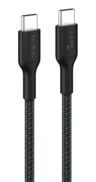 Belkin CAB025hq3MBK černá / Kabel USB-C - USB-C / 240W / 3m / opletený (CAB025HQ3MBK)