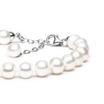 Perlový náramek Charlie - sladkovodní perla, stříbro 925/1000, Bílá 18 cm + 4 cm (prodloužení)